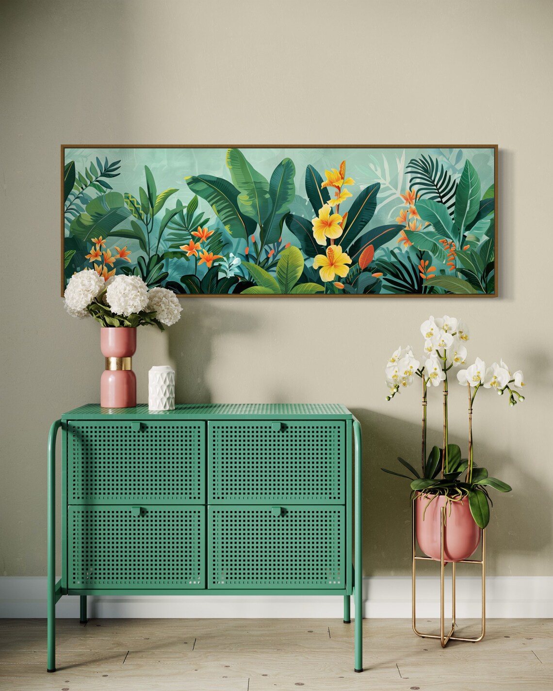 Tropical Jungle Botanical Leaf Art Print, Panoramic - Image 3