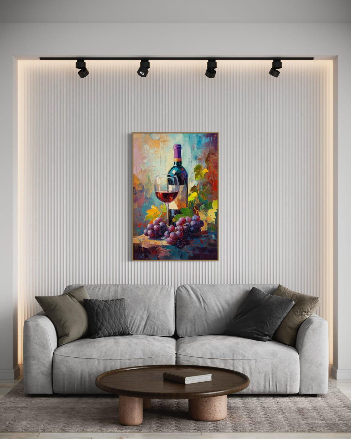 Wine Wall Art Rustic Wine Bottle Vineyard Inspired Home Decor Bold Grapes And Wine Print Perfect For Dining Room Or Above Bed - Image 4