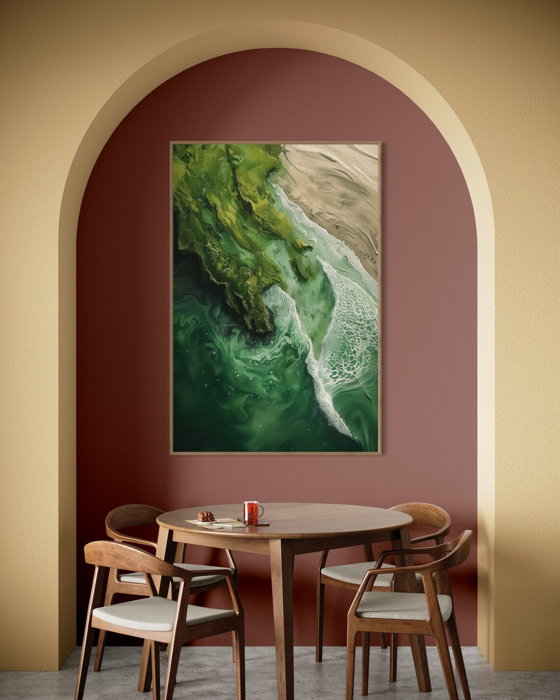 Emerald Depths Abstract Seascape Print Modern Nautical Wall Decor With Deep Ocean Greens Tranquil Sea Wall Art For Coastal Charm - Image 3