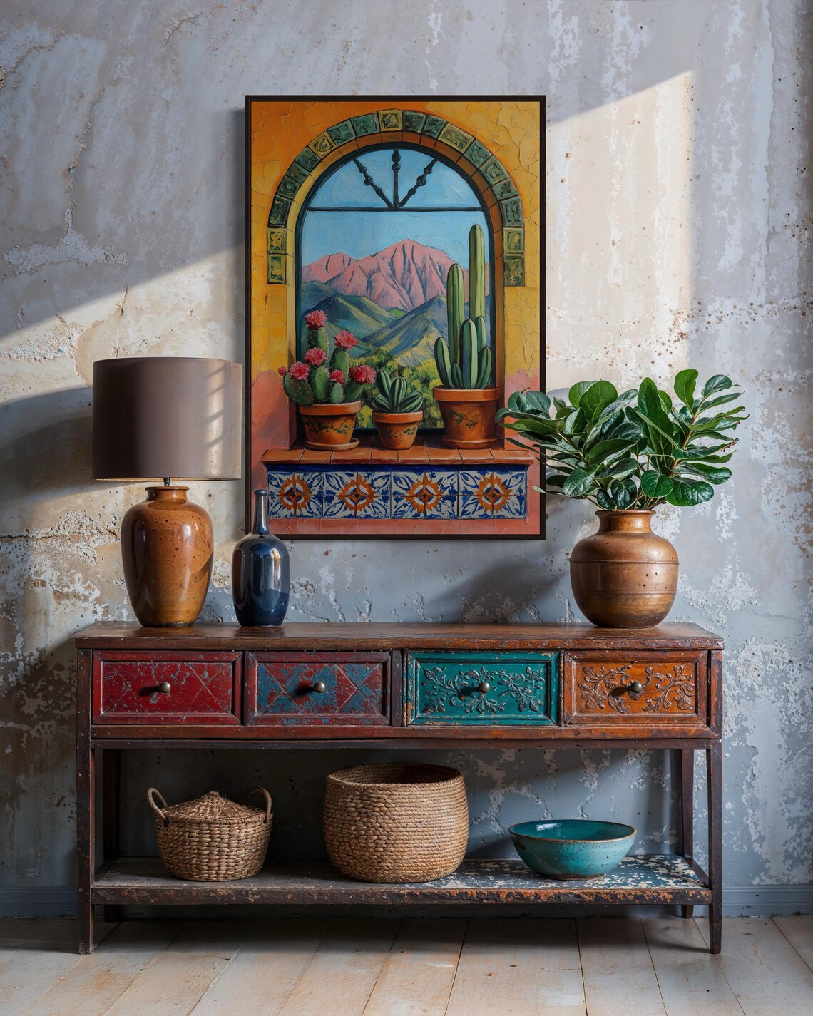 Southwest Cactus Window Art Print, Boho Decor - Image 3