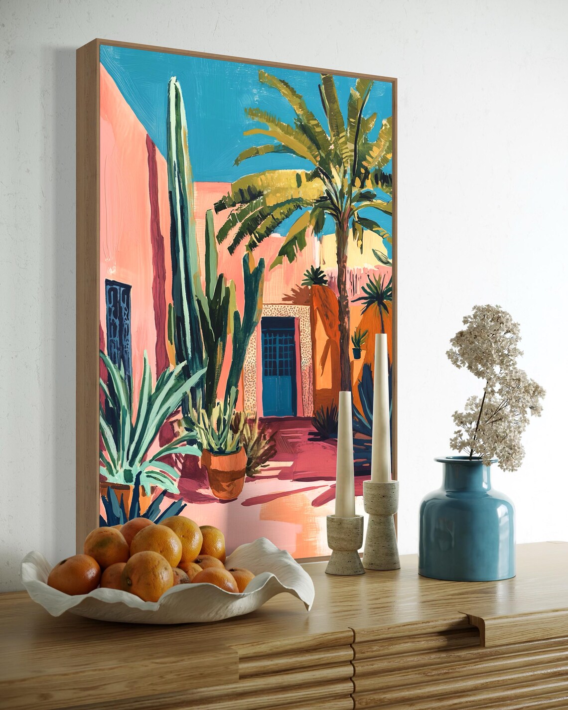 Marrakech Courtyard Boho Art Print, Moroccan Patio - Image 4