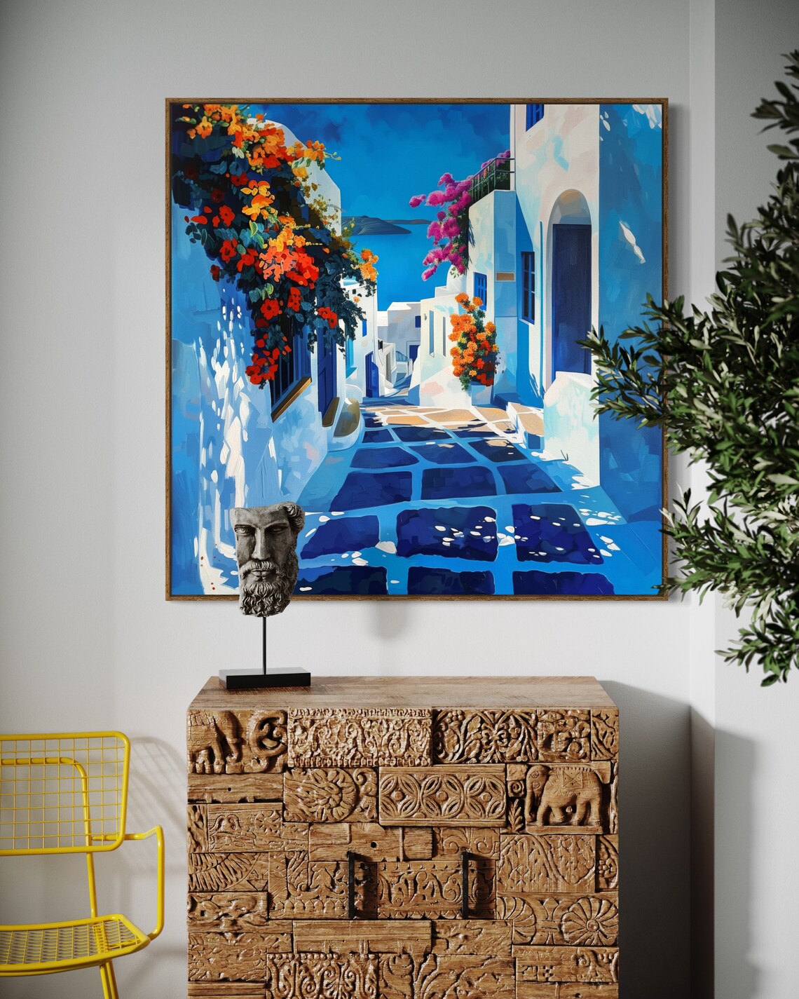 Mykonos Street, Mediterranean Travel Poster - Image 3