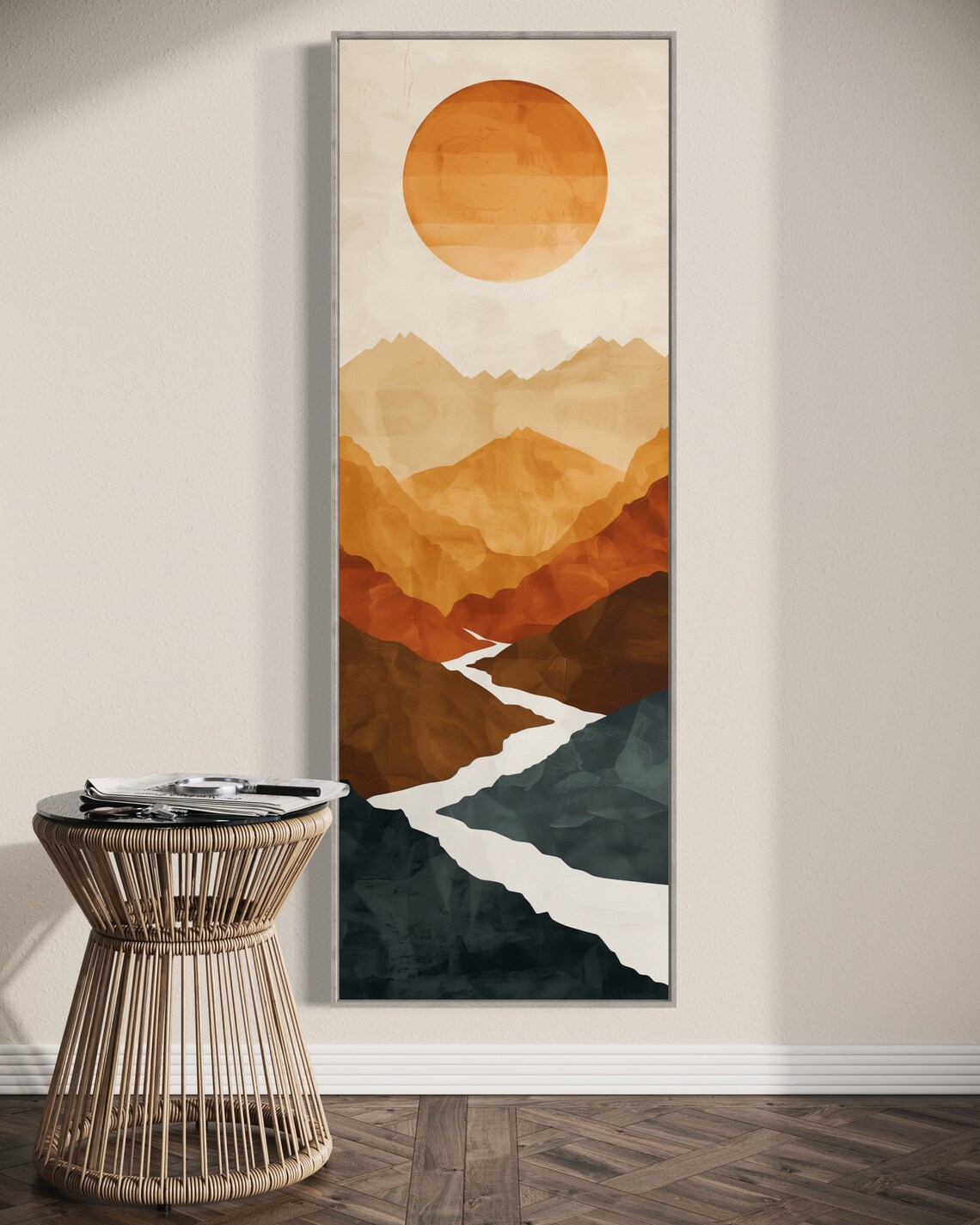 Boho River Journey, Geometric Mountain Art Print - Image 5