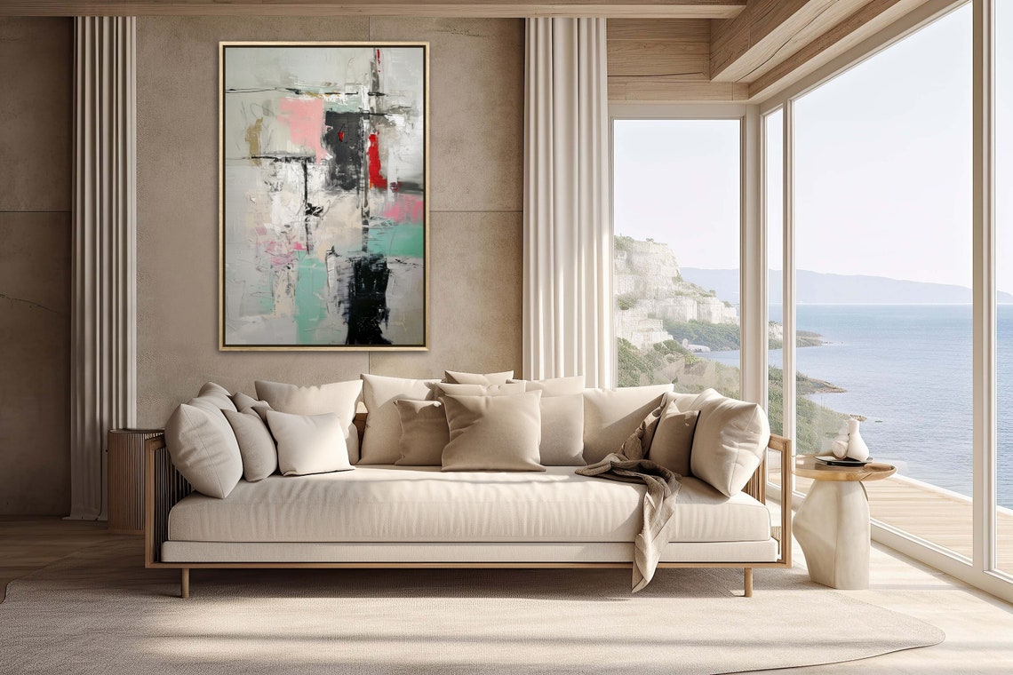 Luxury Abstract Nordic Textured Modern Neutral Colorful Art Poster - Image 4