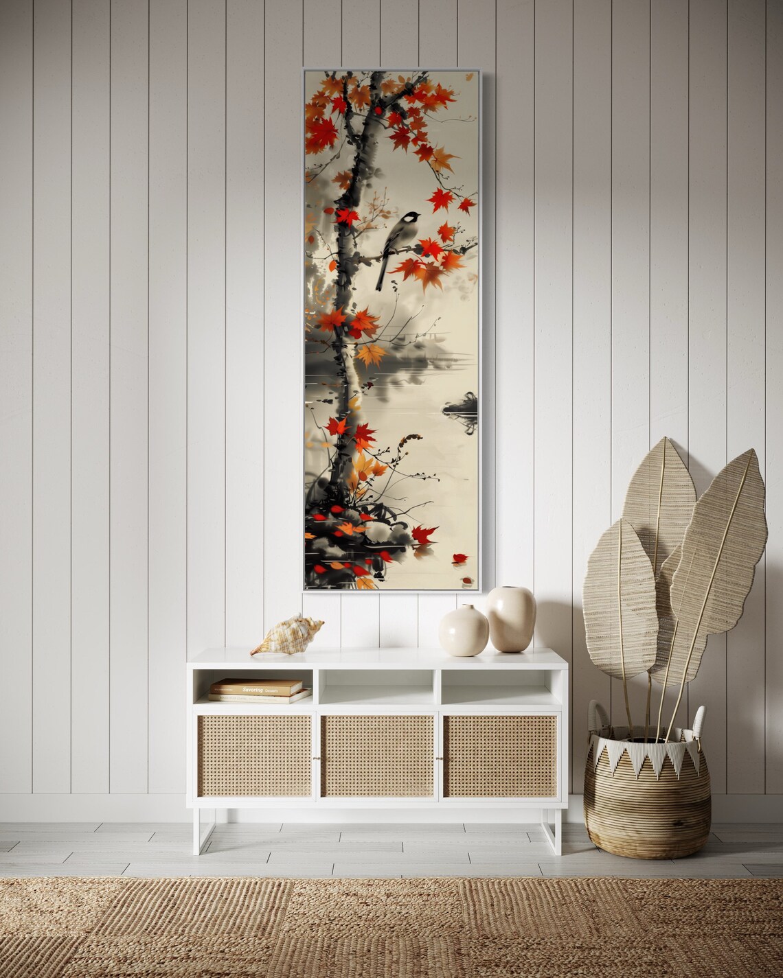 Autumnal Bird and Maple Tree Wall Art Decor Print - Image 2