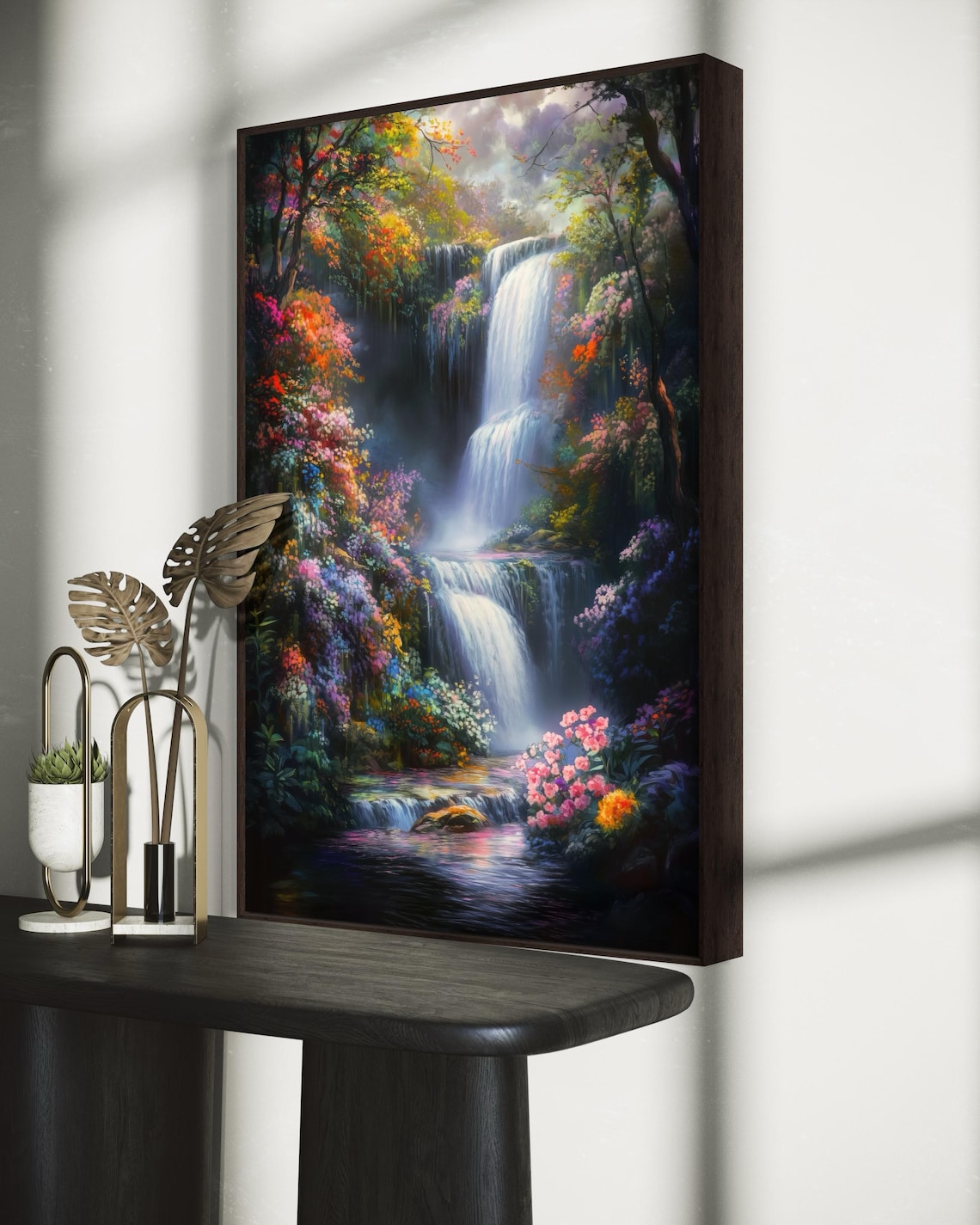 Waterfall and Wildflowers, Cottagecore Wall Art Print - Image 4