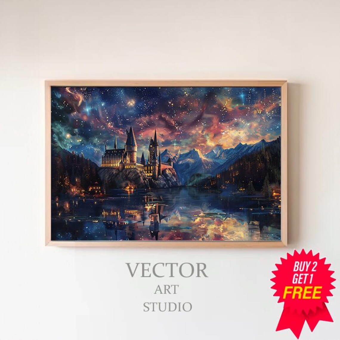 Wizard School Vintage Castle Decor, Art Print