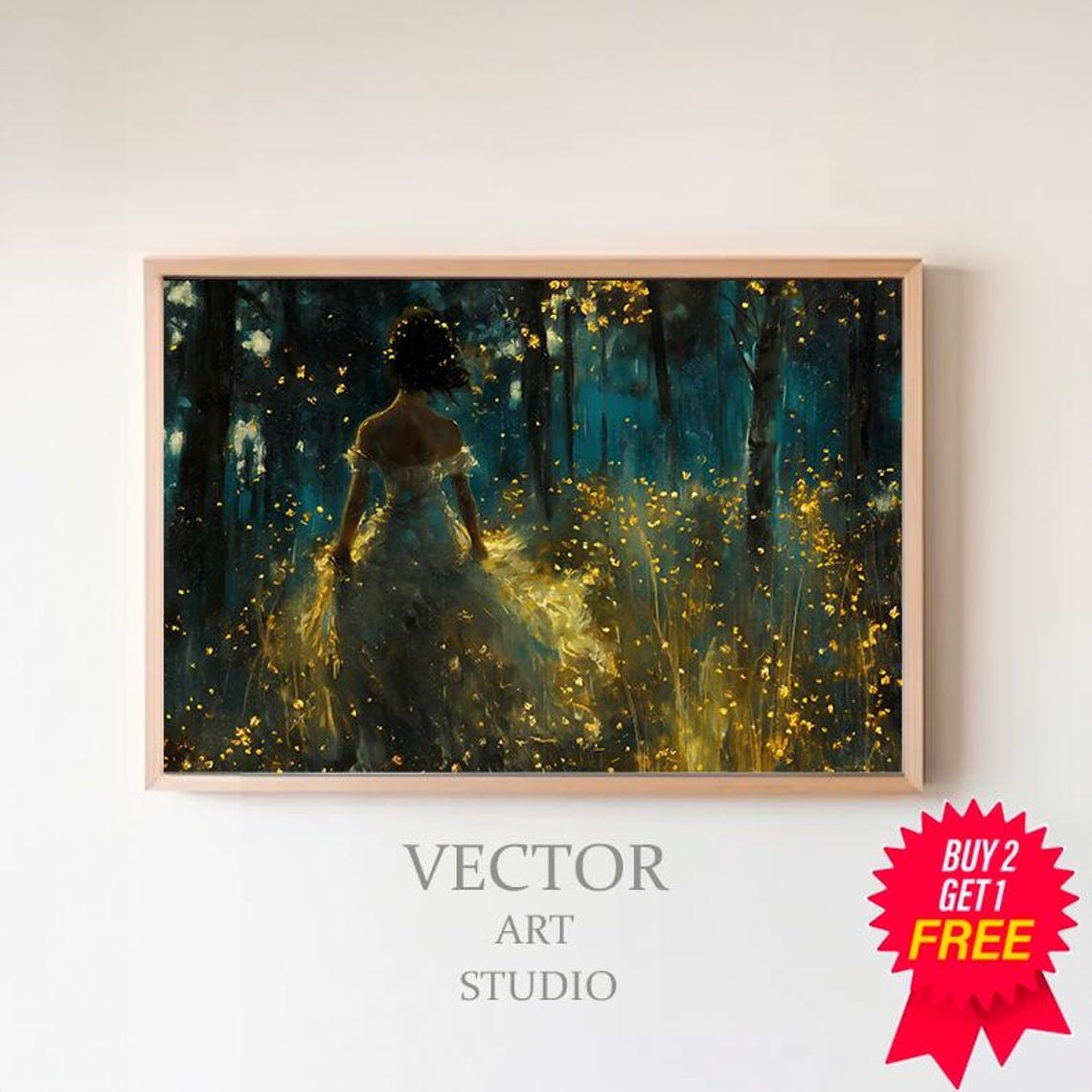 Fairies Witchy Vintage Wall Art Moody Wall Art Dark Cottagecore Sage Green Wall Art Girly Whimsical Wall Art