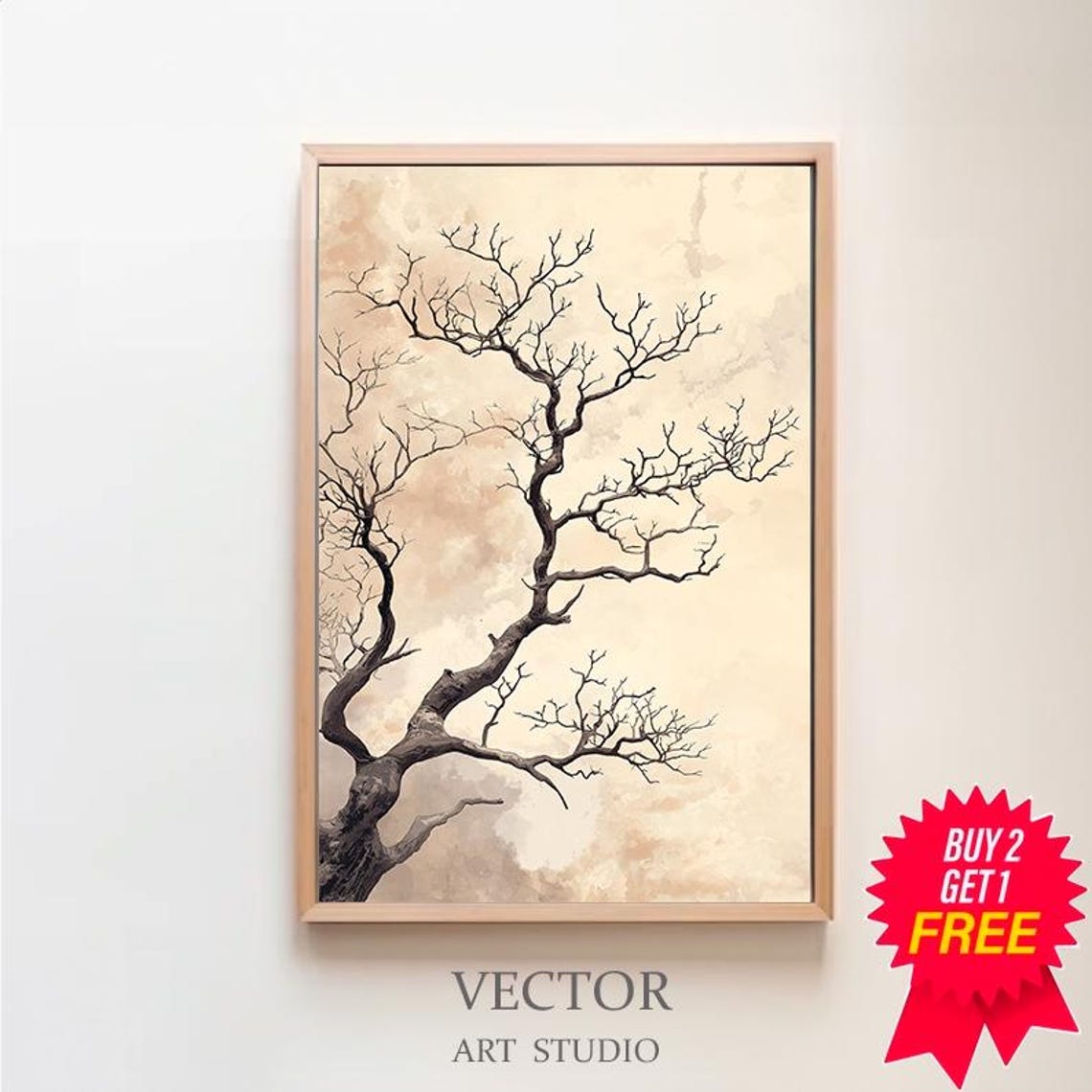 Wabi Sabi Wall Art Wabi Sabi Abstract Tree Art Neutral Print Wabisabi Texture Print Modern Neutral Print
