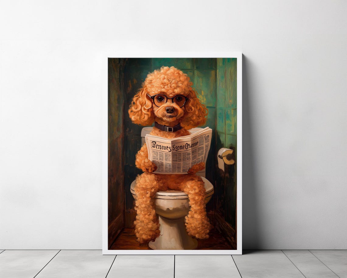 Goldendoodle Auf Toilette Badezimmer Bild Digitaler Goldendoodle Geschenk Funny Picture Einrichtung Ideen Badezimmer Wall Art - Image 3