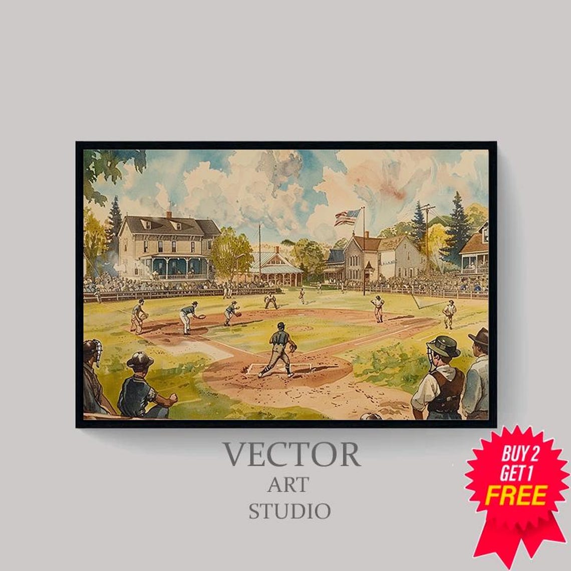 Baseball Print Vintage Prints Sports Poster Baseball Fan Gift Vintage Baseball Art Ball Bat Glove - Image 4