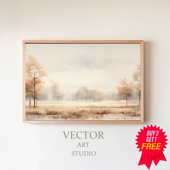 Summer Sunset Landscape Painting Frame Tv Art Easter Watercolour Tv Decor Vintage Style Spring Country Muted Scenery Screensaver