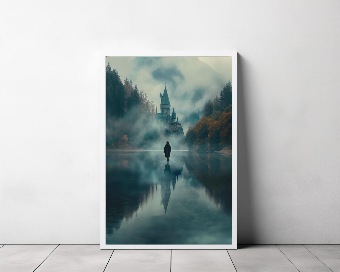 Wizarding Inspired Poster Vintage Wizard School Wizard World Van Gogh Painting Vintage Castle Decor Wall Art - Image 3
