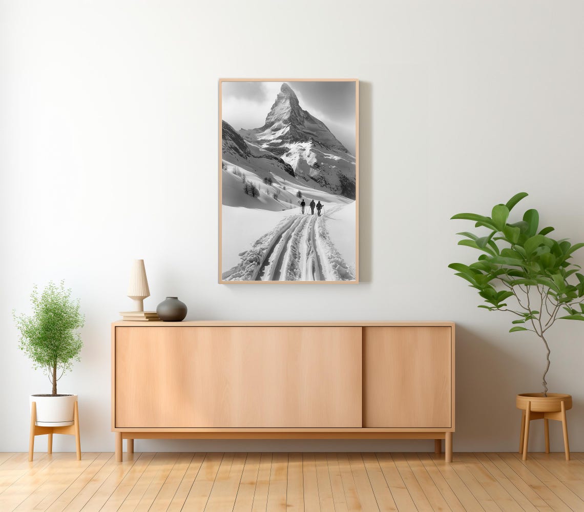 Vintage Ski Photo Print Art Vintage Ski Art Ski Home Decor Ski Poster Ski Lodge Wall Decor - Image 2