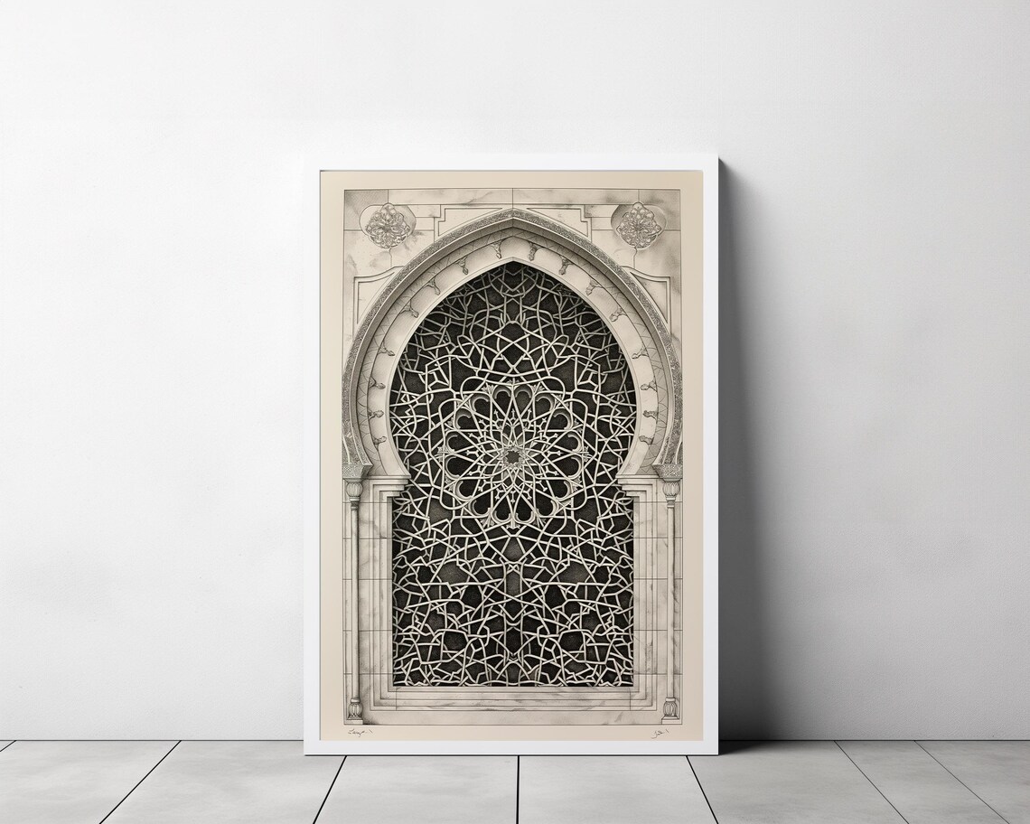 Vintage Mosque Window Islamic Home Decor Art Print - Image 3