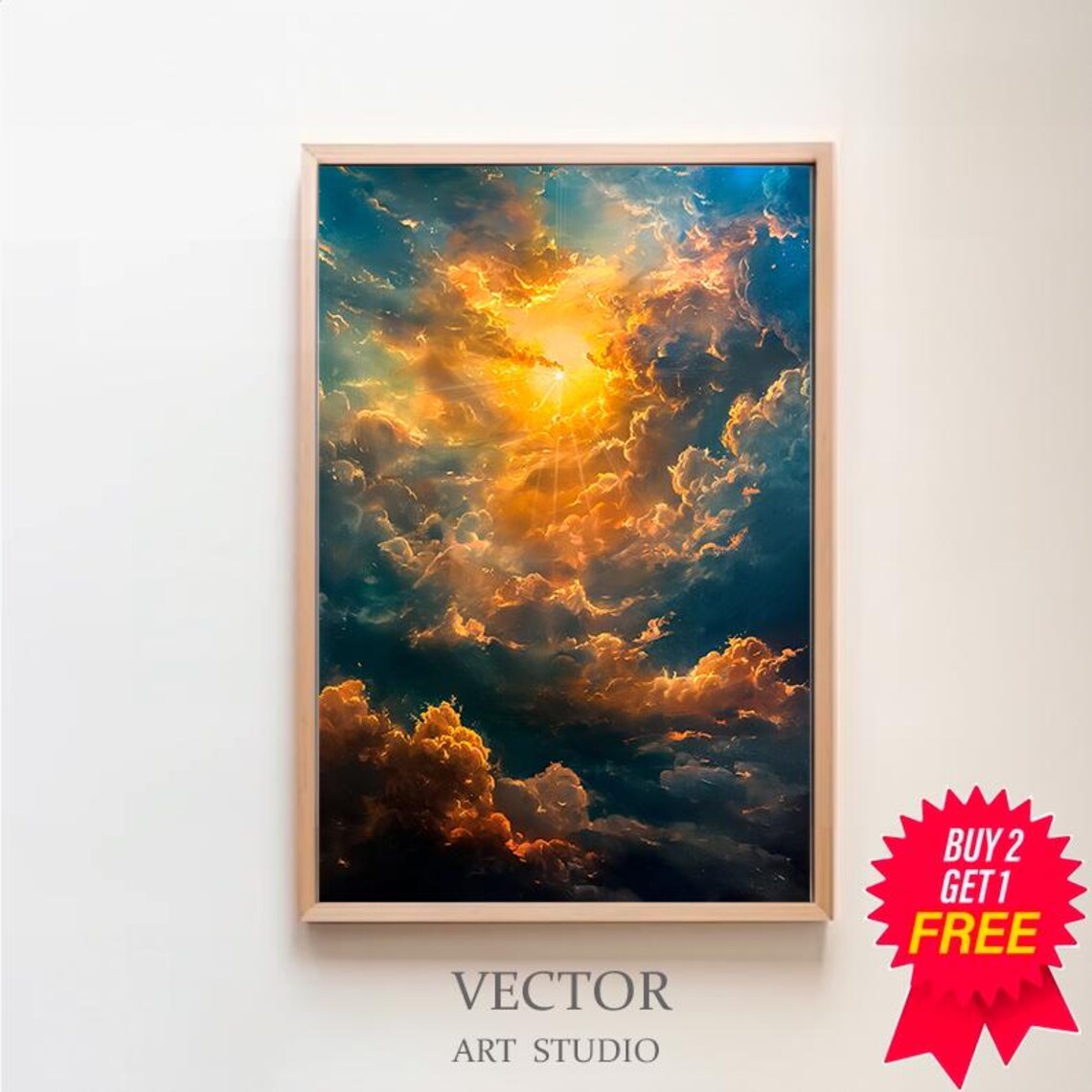 Celestial Sun Vintage-Inspired Art Print, Dark Academia