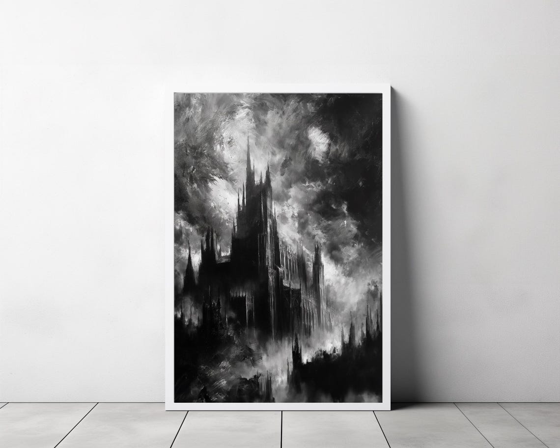 Draculas Castle Vintage Print Home Decor Victorian Vampire Dark Art Occult Poster Wiccan Art Witchcraft - Image 3