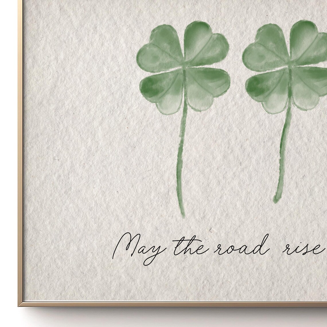 St Patricks Day Lucky Four Leaf Clover Watercolor Art Print - Image 3