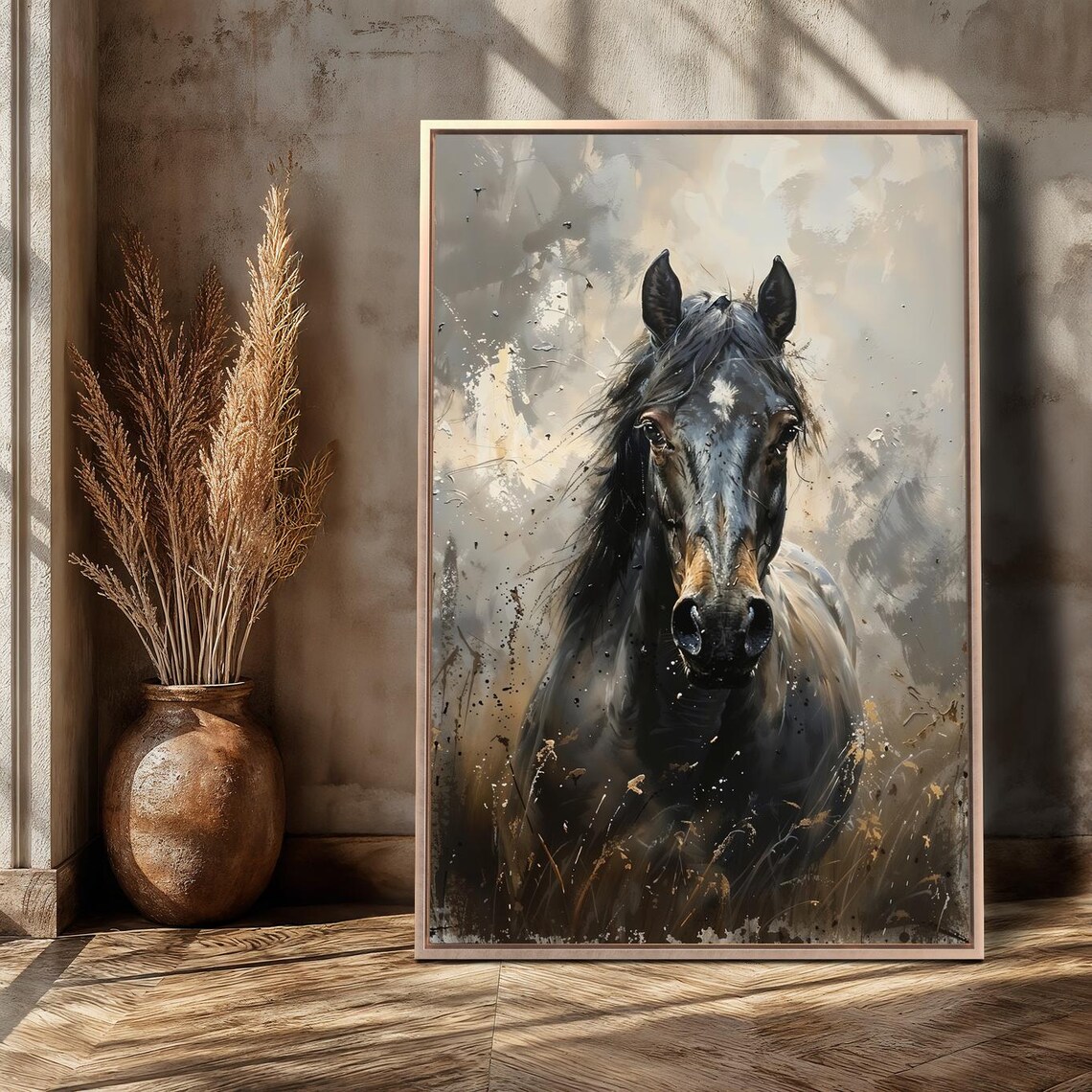 Wild Horse Abstract Animal Art Print, Rustic Freedom - Image 4