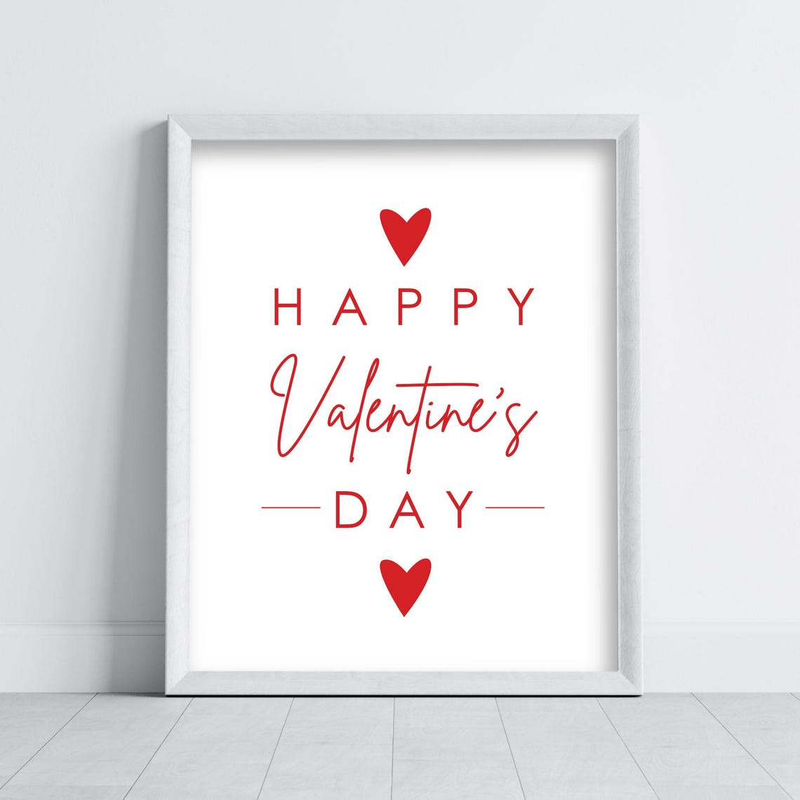 Valentine's Day Happy Typography Script Heart Modern Festive Poster