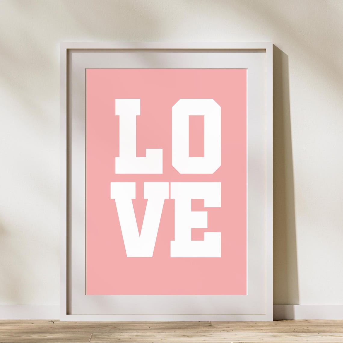 Pink Valentine's Day Love Varsity Block Letters Bold Retro Poster