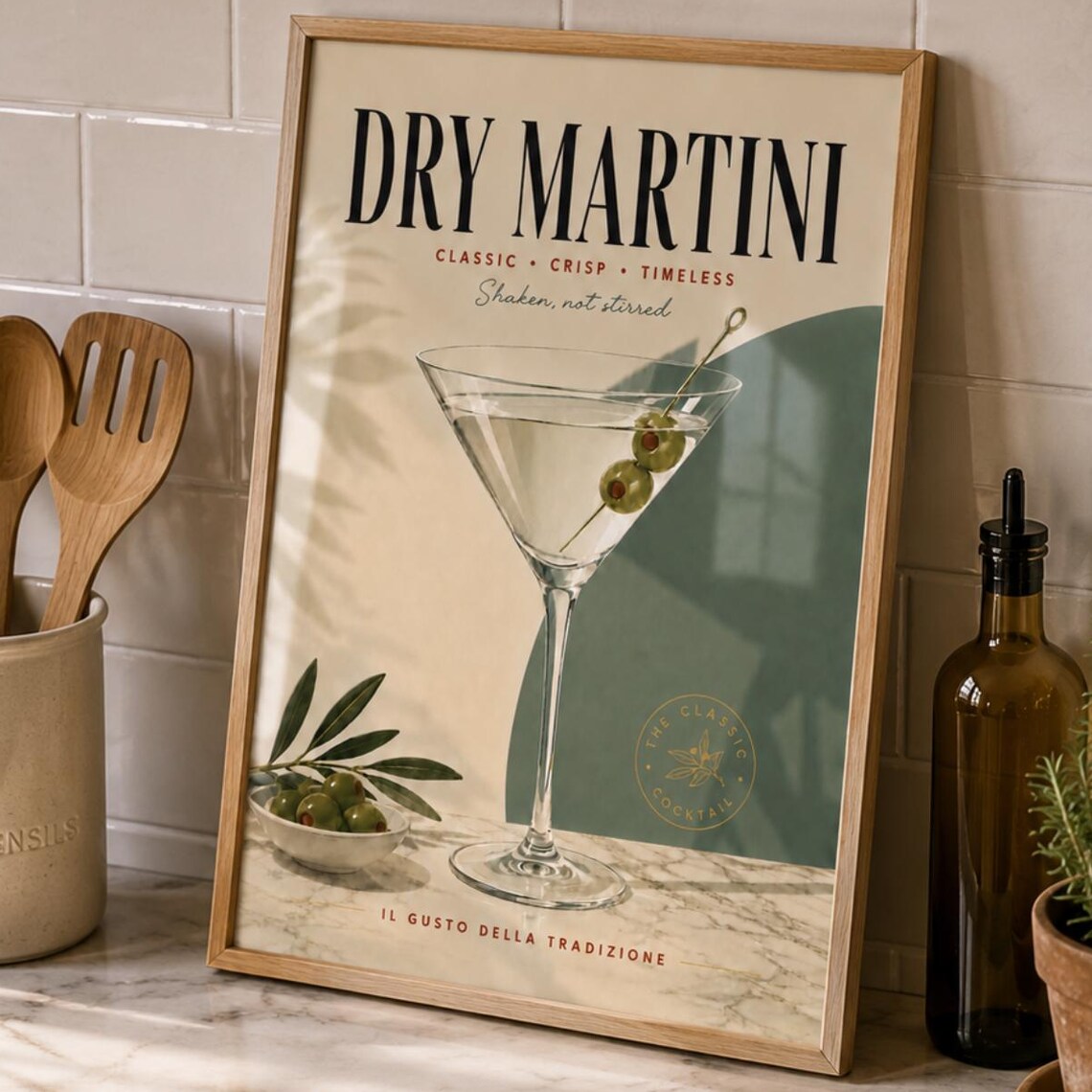 Martini Cocktail Vintage Bar Poster Print
