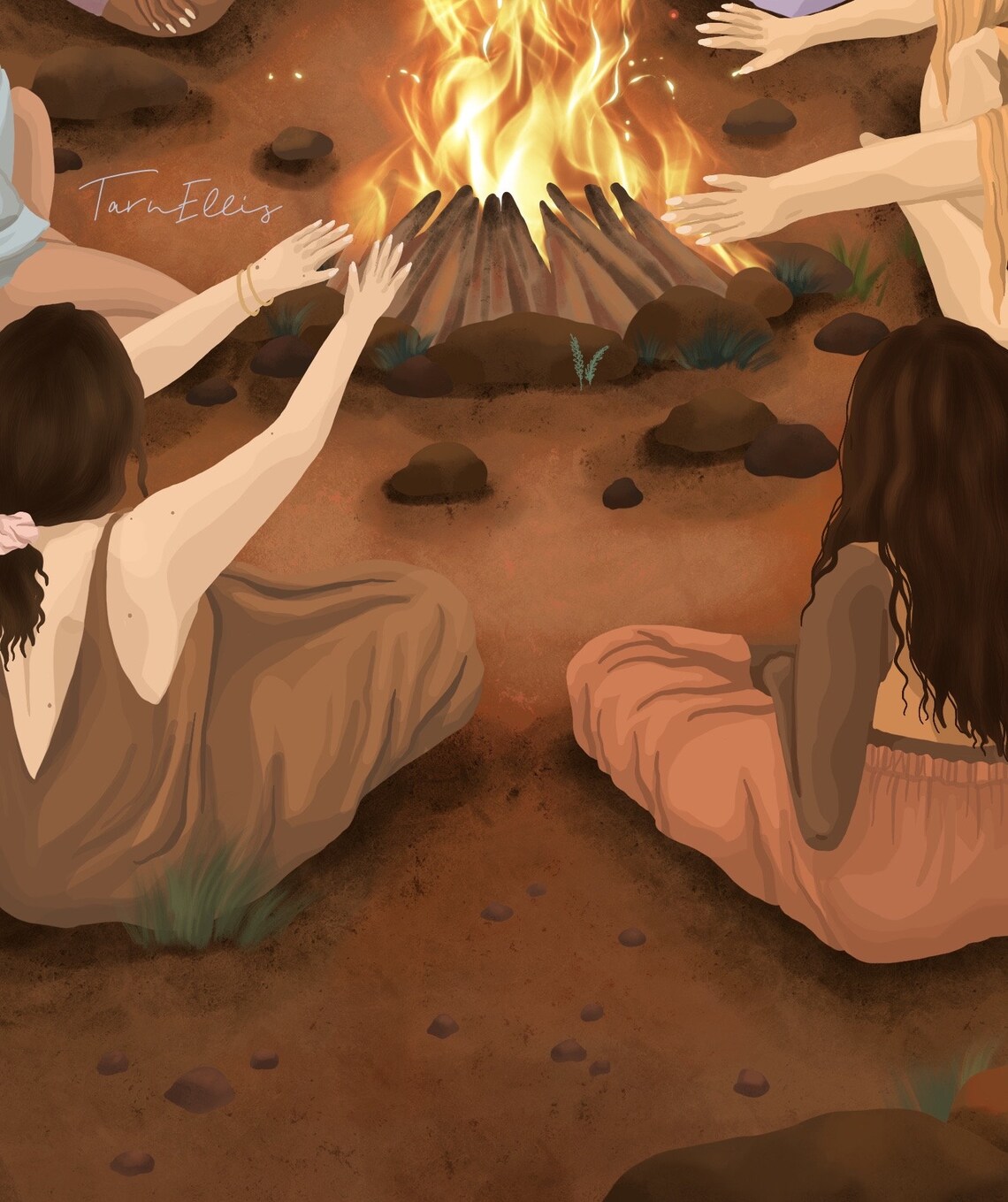Sister Circle Friendship Art Print, Full Moon Ritual - Image 2