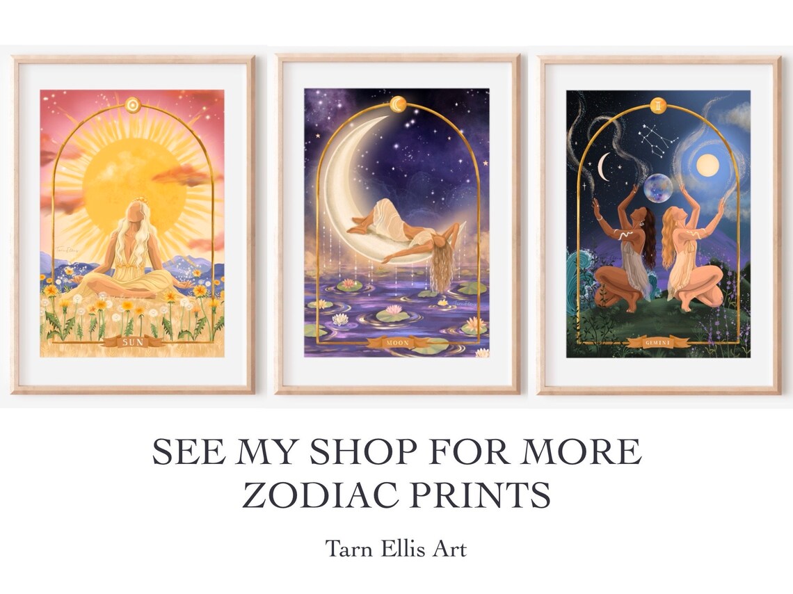 Capricorn Star Sign Zodiac Poster, Ethereal Art Print - Image 2