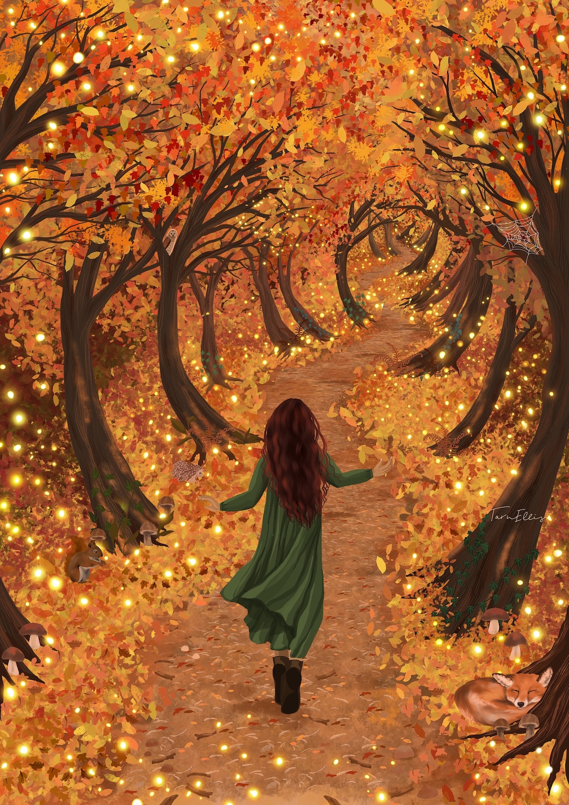Autumn Magic Art Print, Ethereal Whimsical Scene - Image 3