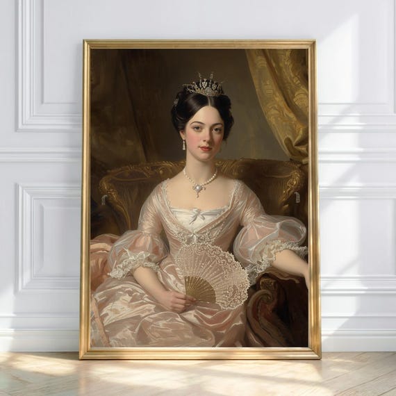 Aristocratic Lady Portrait Dark Academia Noblewoman Art