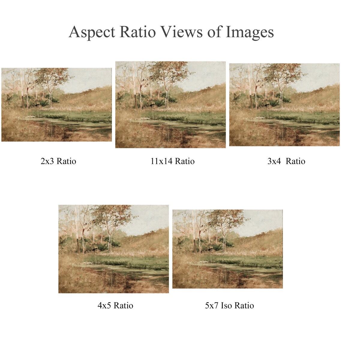 Vintage Countryside Landscape Art Print, Rustic Meadow - Image 2