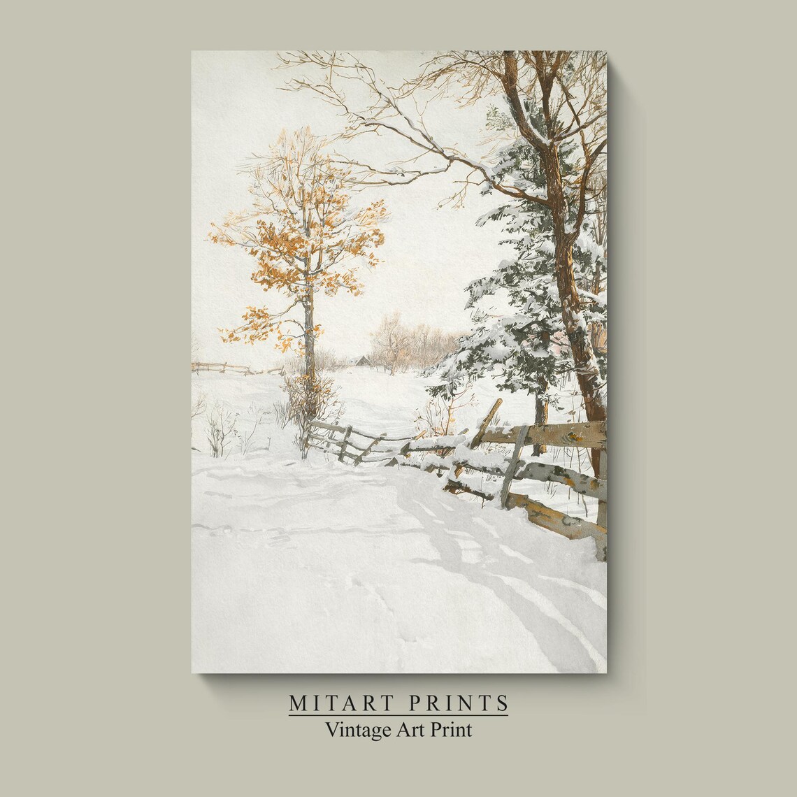 Winter Landscape Vintage Landscape Art Print - Image 4