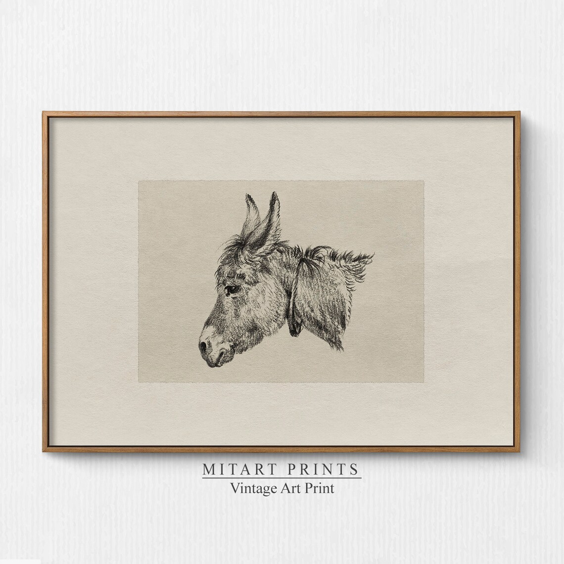 Vintage Donkey Print, Rustic Nursery Art Print