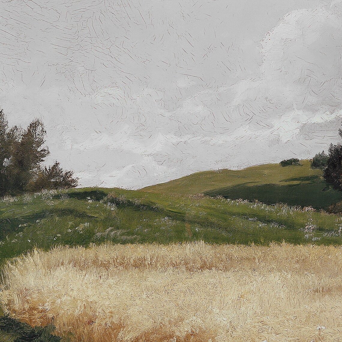 Vintage Wheat Field Landscape Art Print, Farmhouse - Image 4