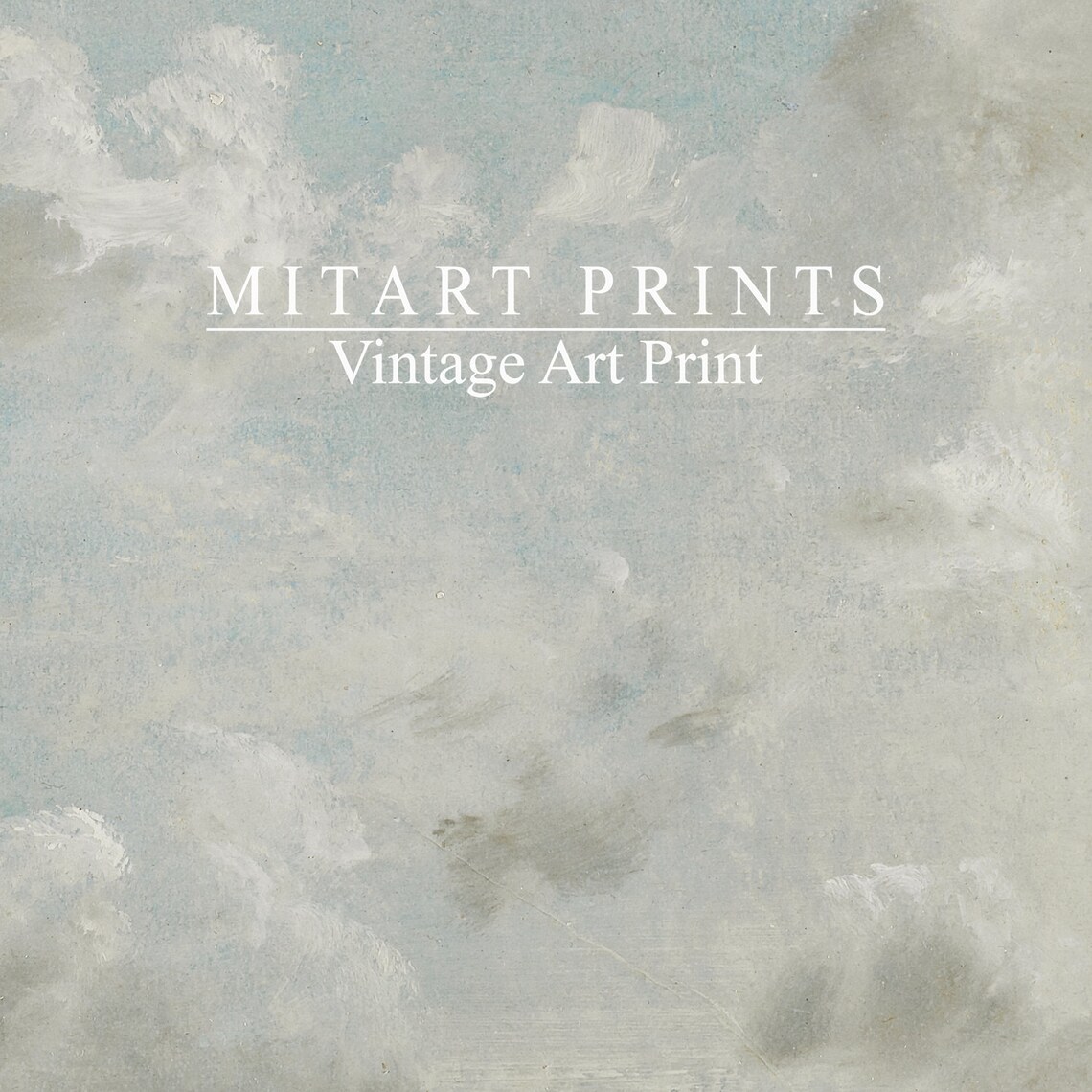 Vintage Cloud Painting Neutral Sky Art Print - Image 4