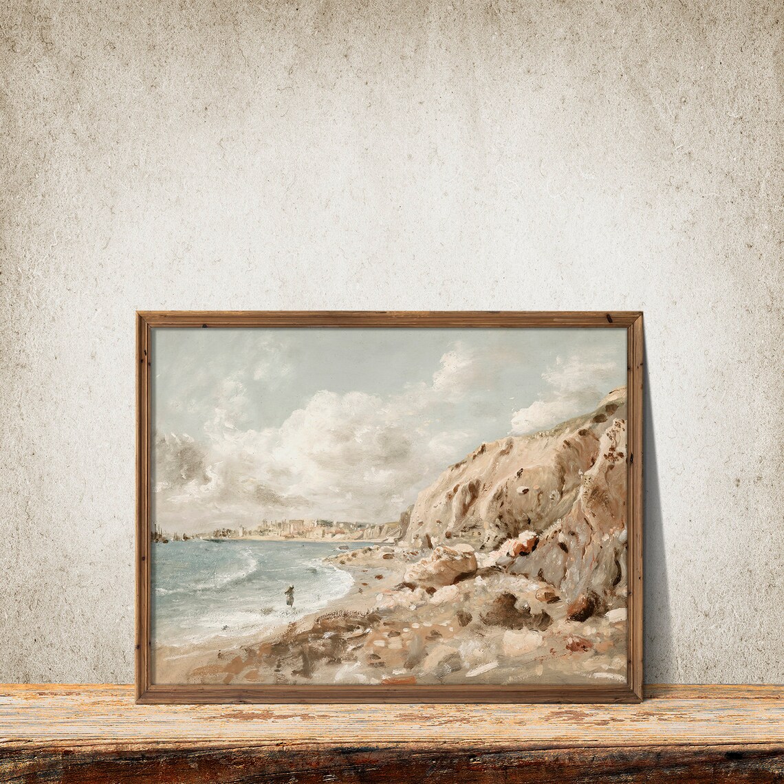 Vintage Coastal Seaside Painting Art Print - Image 2