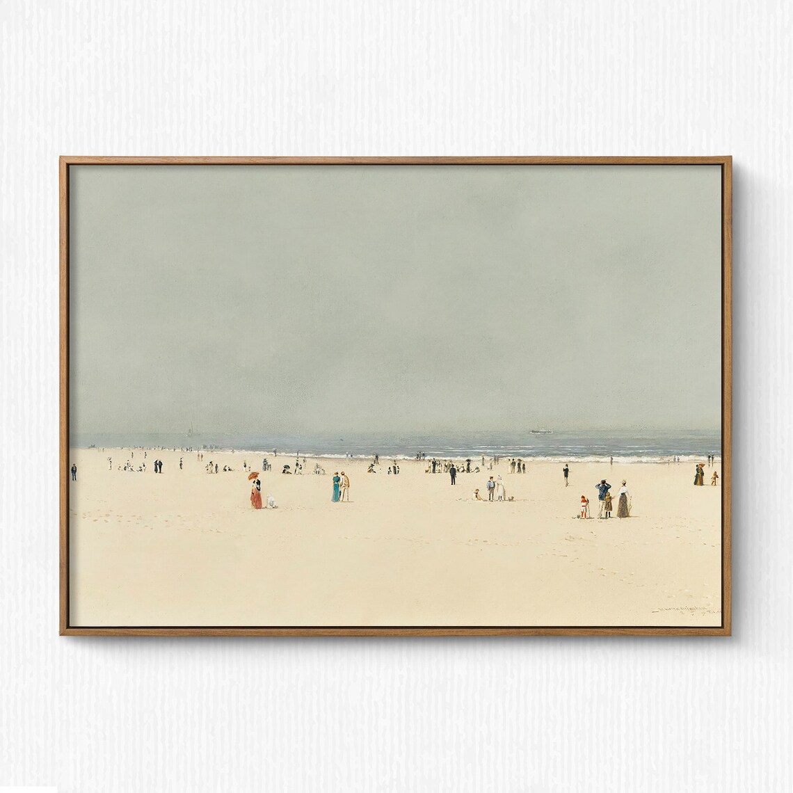 Muted Seascape Painting, Neutral Coastal Art Print