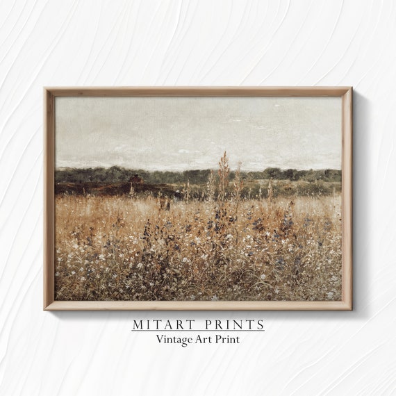 Wildflower Field Landscape Wall Art Poster