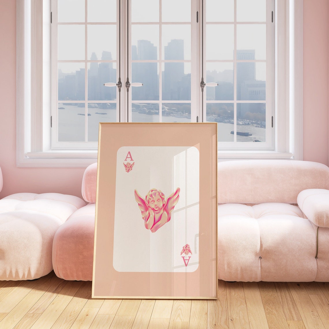 Pink Ace Cherub Playing Card Coquette Balletcore Aesthetic Room Poster - Image 5