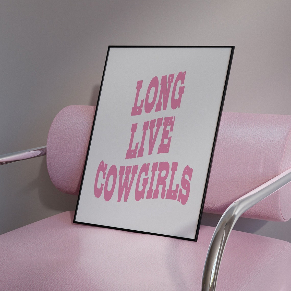 Long Live Cowgirls Pink Western Quote Typography Decor Poster - Image 2