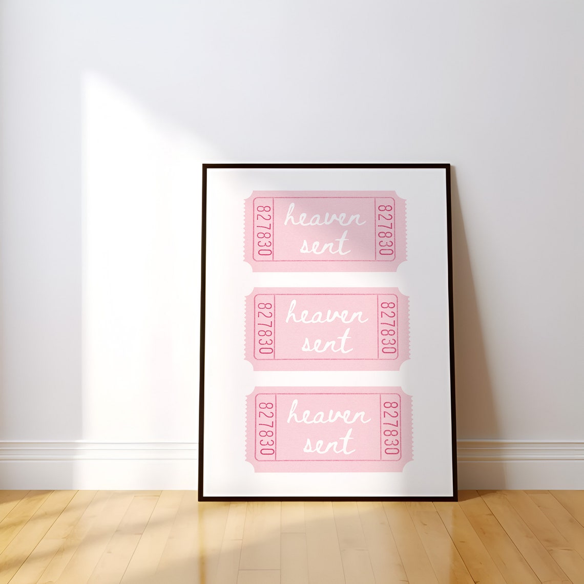 Heaven Sent Pink Ticket Stub Script Girly Dorm Room Decor Poster - Image 3
