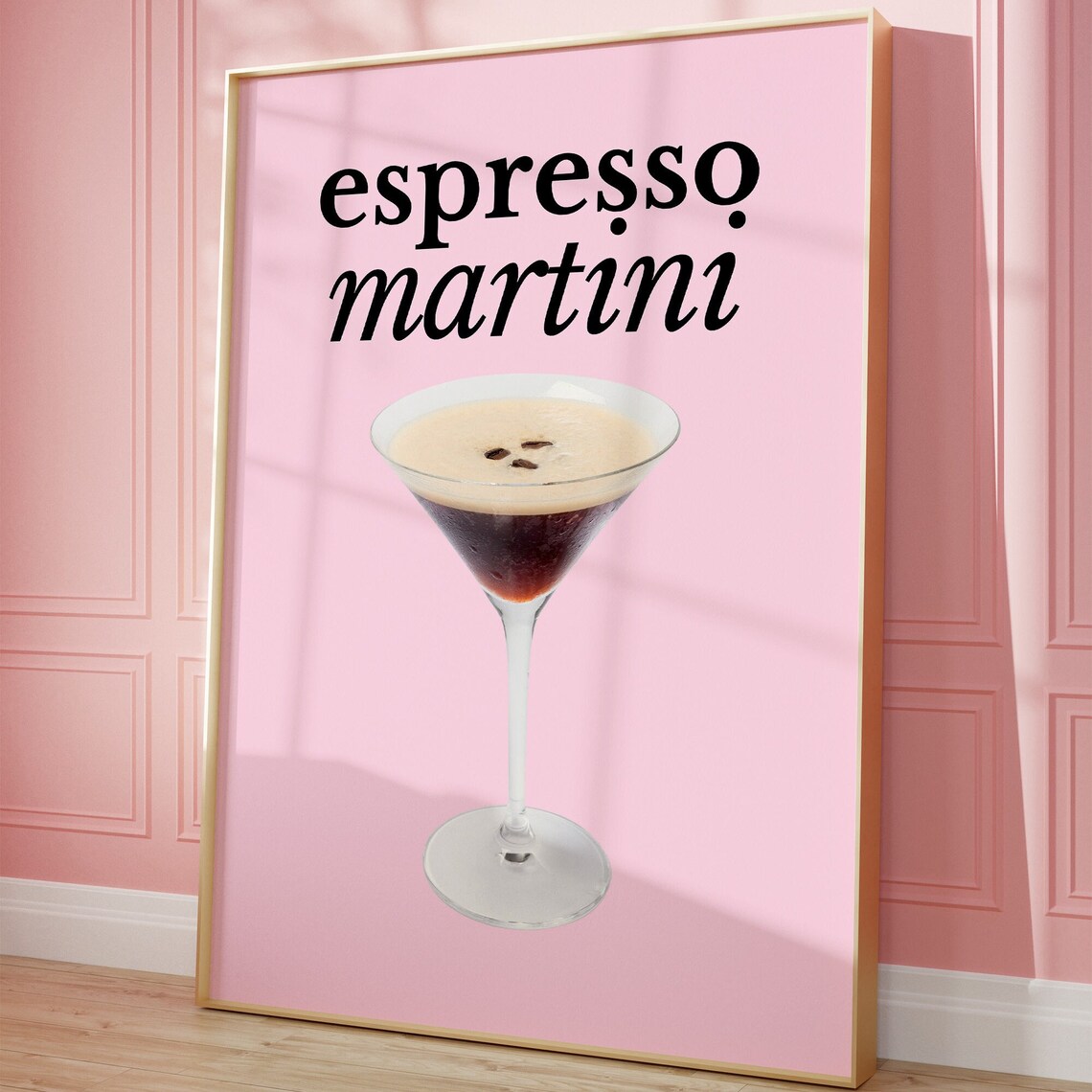 Espresso Martini Pink Cocktail Glass Martini Bar Cart Poster - Image 5