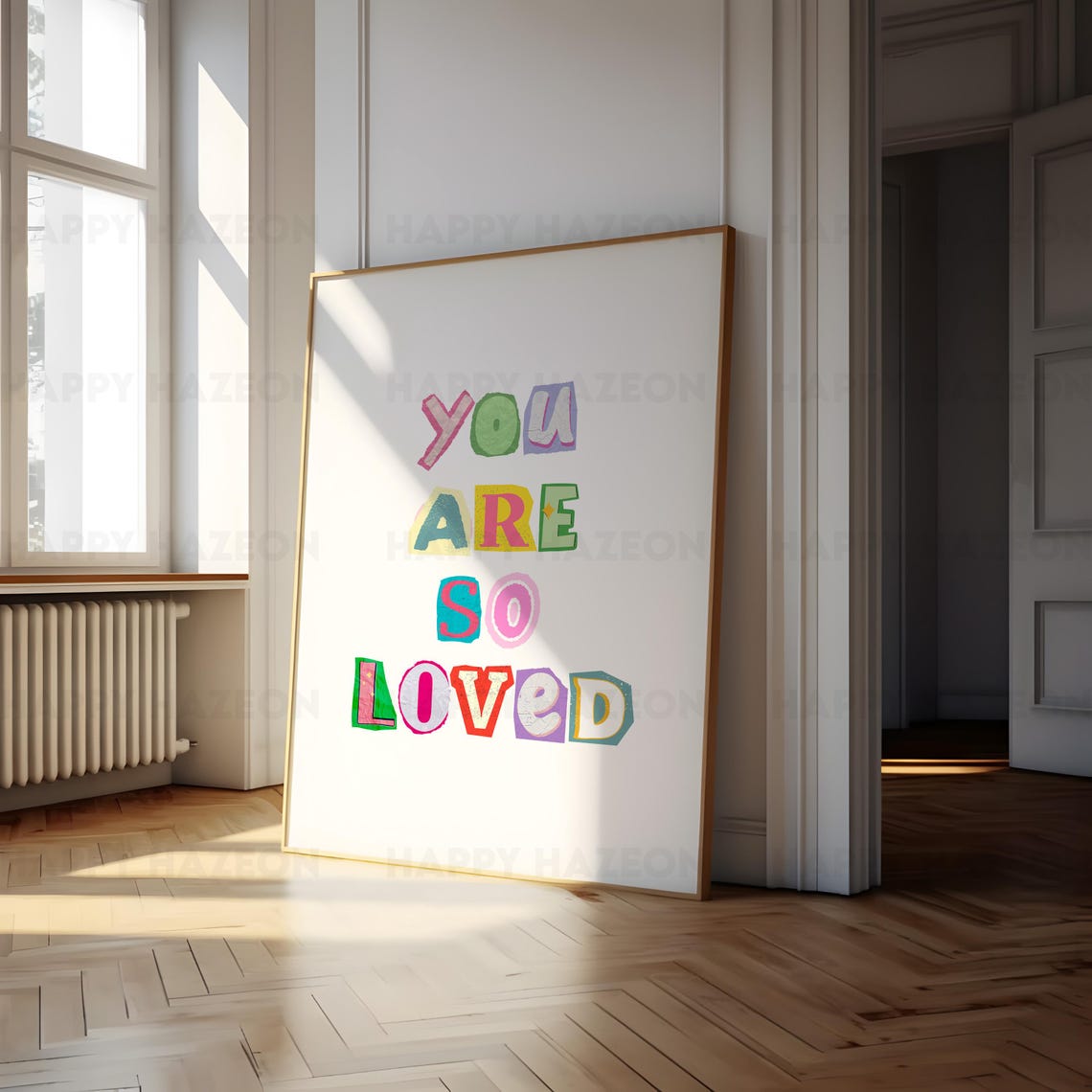 You Are So Loved Colorful Cutout Lettering Affirmation Poster - Image 4