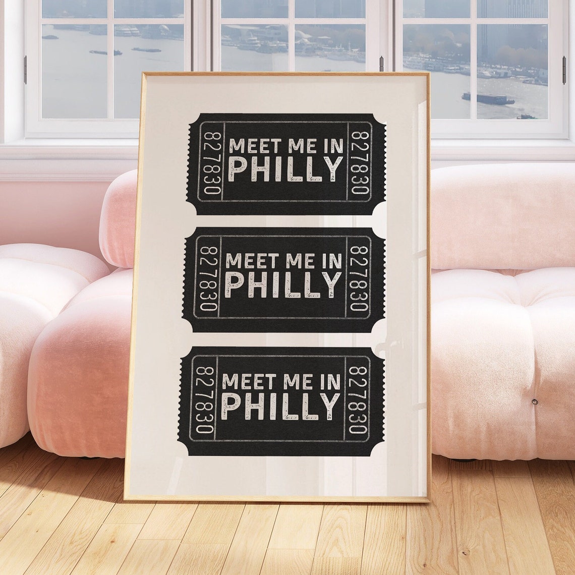 Meet Me In Philly Vintage Ticket Stubs Typography City Pride Poster - Image 4