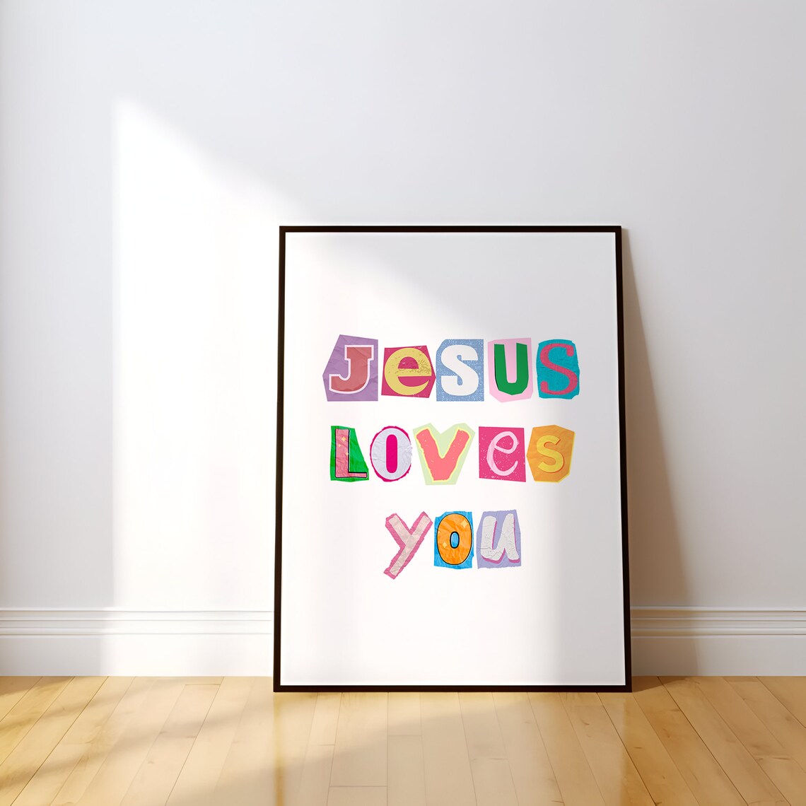 Jesus Loves You Christian Art Print, Pink Aesthetic - Image 3