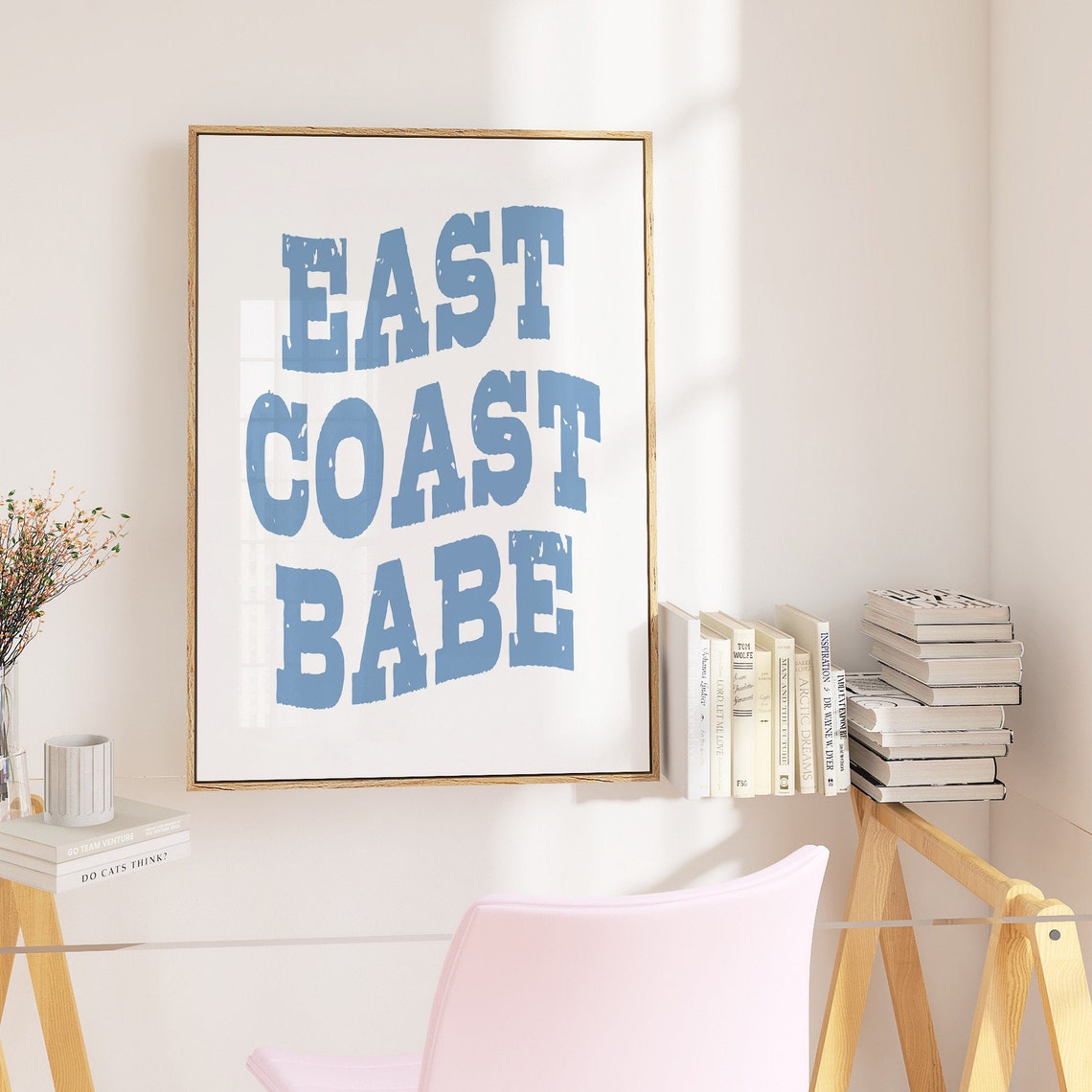 East Coast Babe Trendy Cowgirl Wall Art Cowgirl Coastal Blue Western Inspired Wall Art Trendy College Gallery Wall Art Poster - Image 2