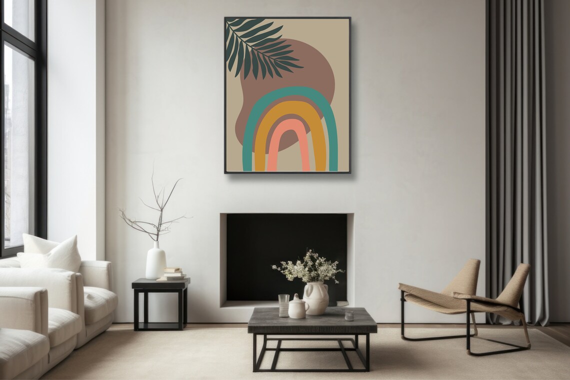 Boho Tropical Leaves, Minimalist Botanical Art Print - Image 3
