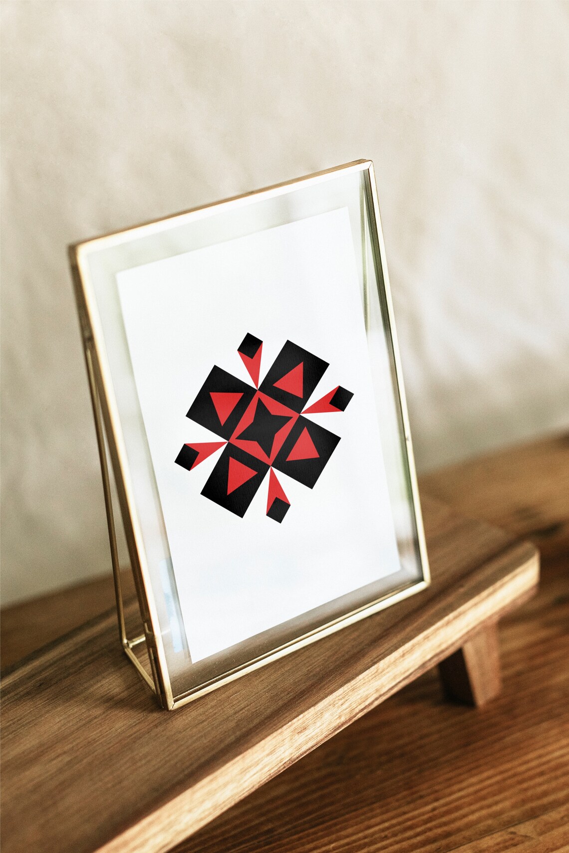 Modern Abstract Geometric Poster, Minimalist Flower Print - Image 2