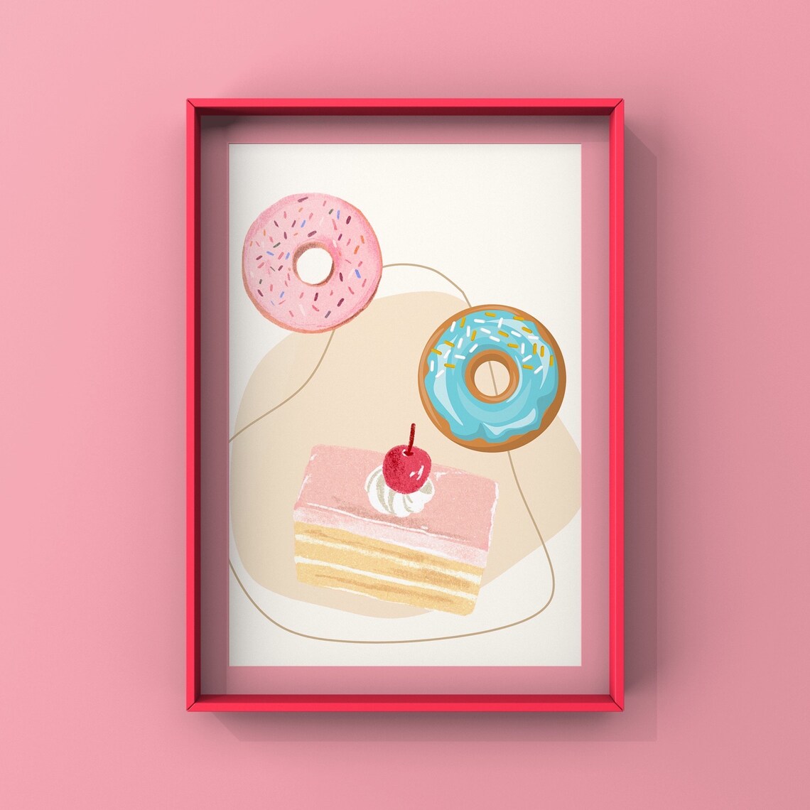 Pastel Donut Cake Sprinkles Sweet Treats Kids Room Wall Poster - Image 3