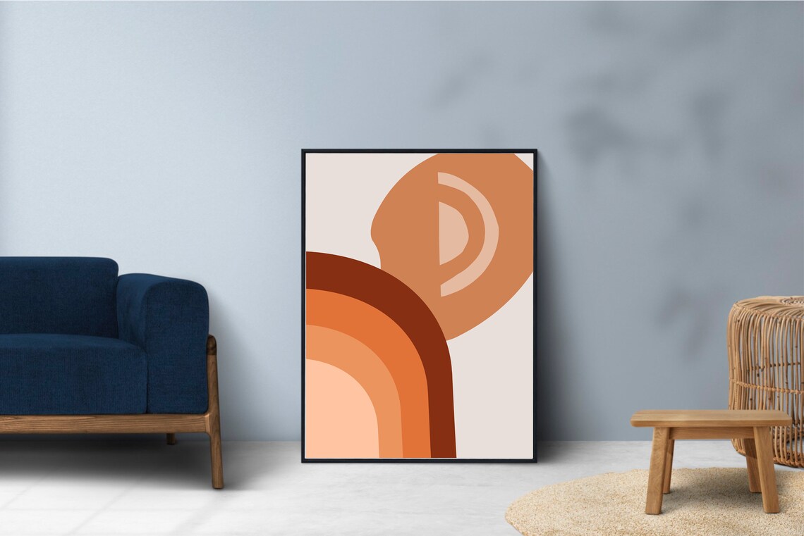 Mid Century Modern Abstract Shapes Art Print